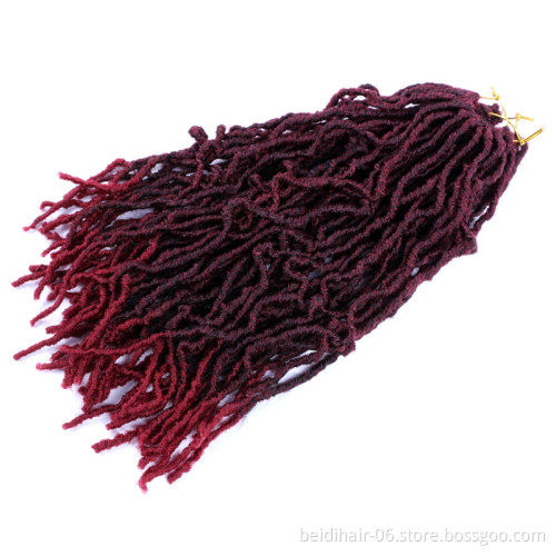 Crochet Faux Nu Locs Wavy Goddess Soft Dreadlocks Synthetic Nu Gypsy Locs Preloop Hair Extension 14/18/24inch